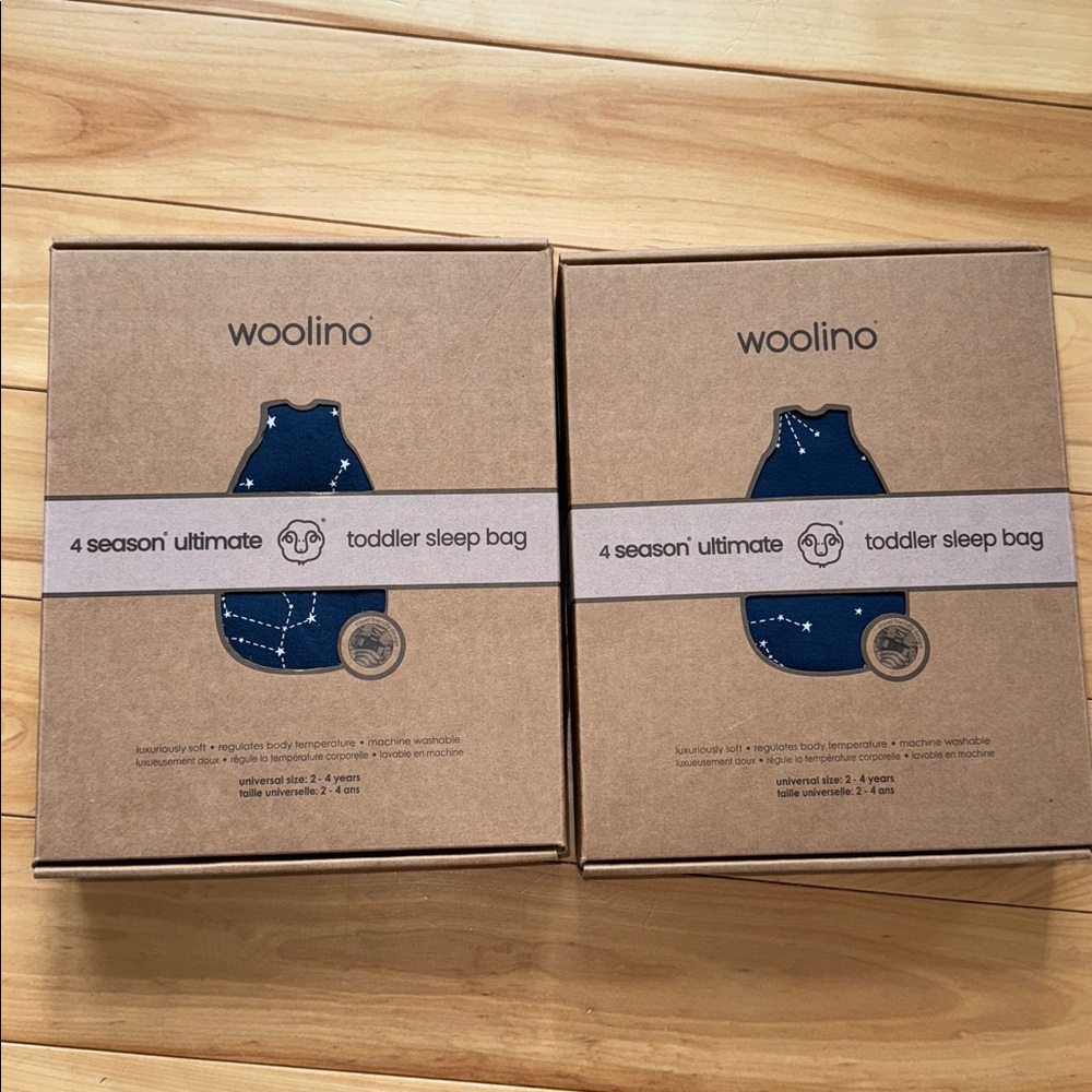 Woolino 4 Season Ultimate Toddler Sleep Bags 2–4Y Night Sky – Set of 2